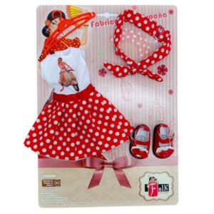Set ropa muñeca Folk Artesanía vestido lunares moda Pin Up para muñecas